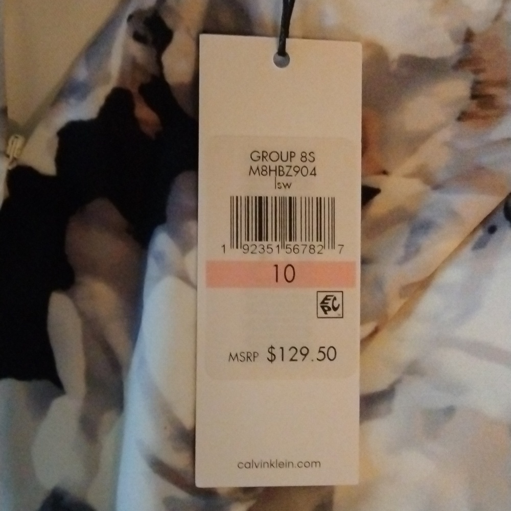 NWT Calvin Klein floral dress. Beautiful style and neutral colors for Fall. - Picture 9 of 15